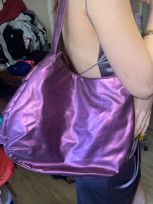 Candie’s Purple Ruffle Sparkle Bedazzled Purse