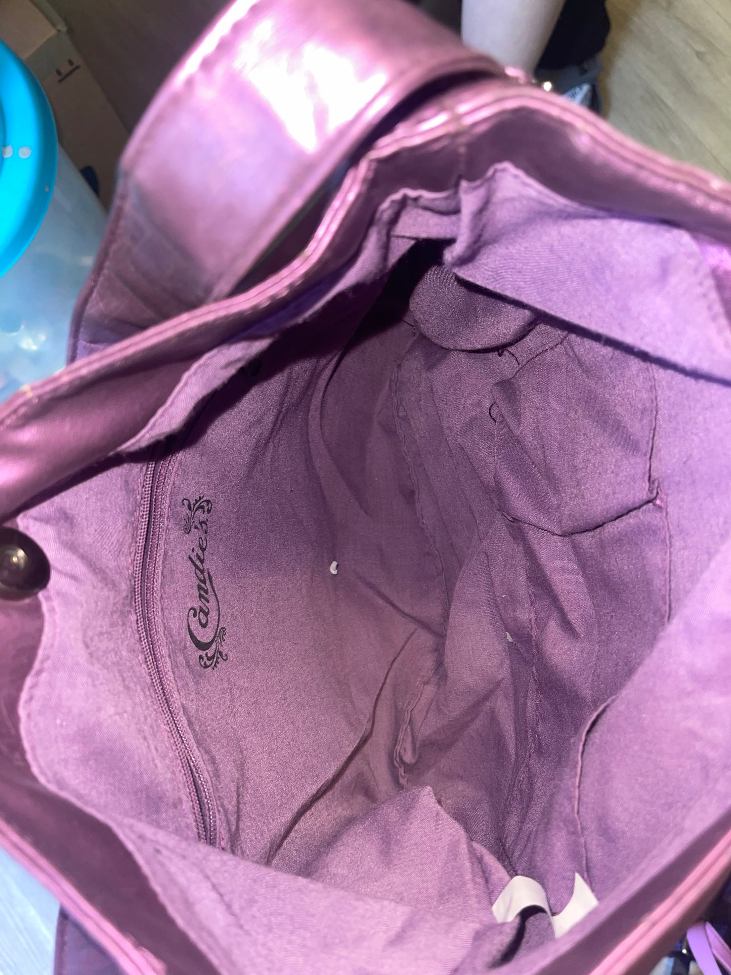 Candie’s Purple Ruffle Sparkle Bedazzled Purse
